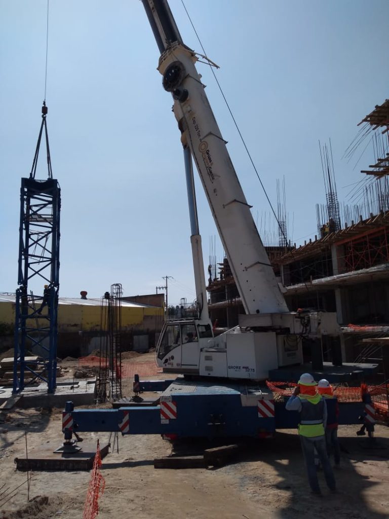 instalación de grua torre